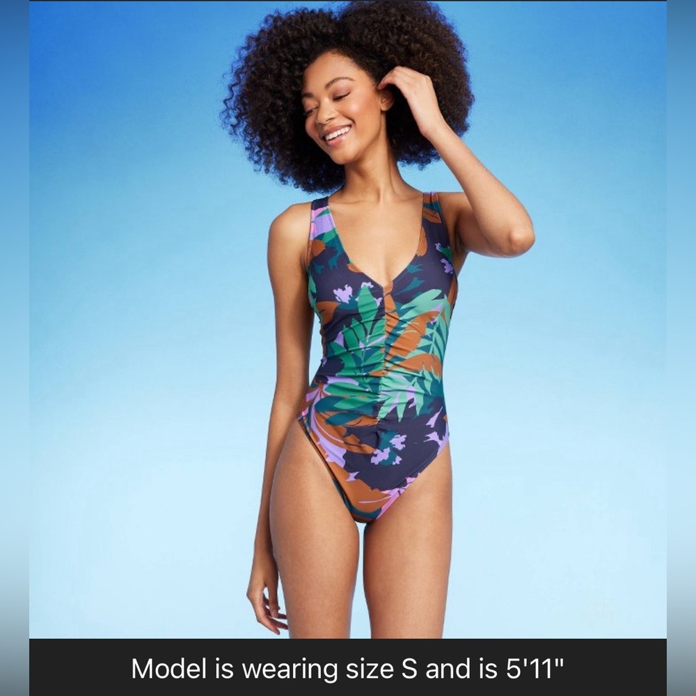 Women's Shirred Plunge One Piece
Swimsuit - Shade & Shore™ Multi Floral
Print L